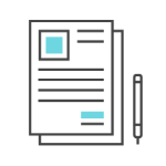 Document storage icon: Illustration of pen and paper
