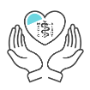 Floating heart and hands icon: Illustration of MedicAlert logo in a heart, in a person's hands