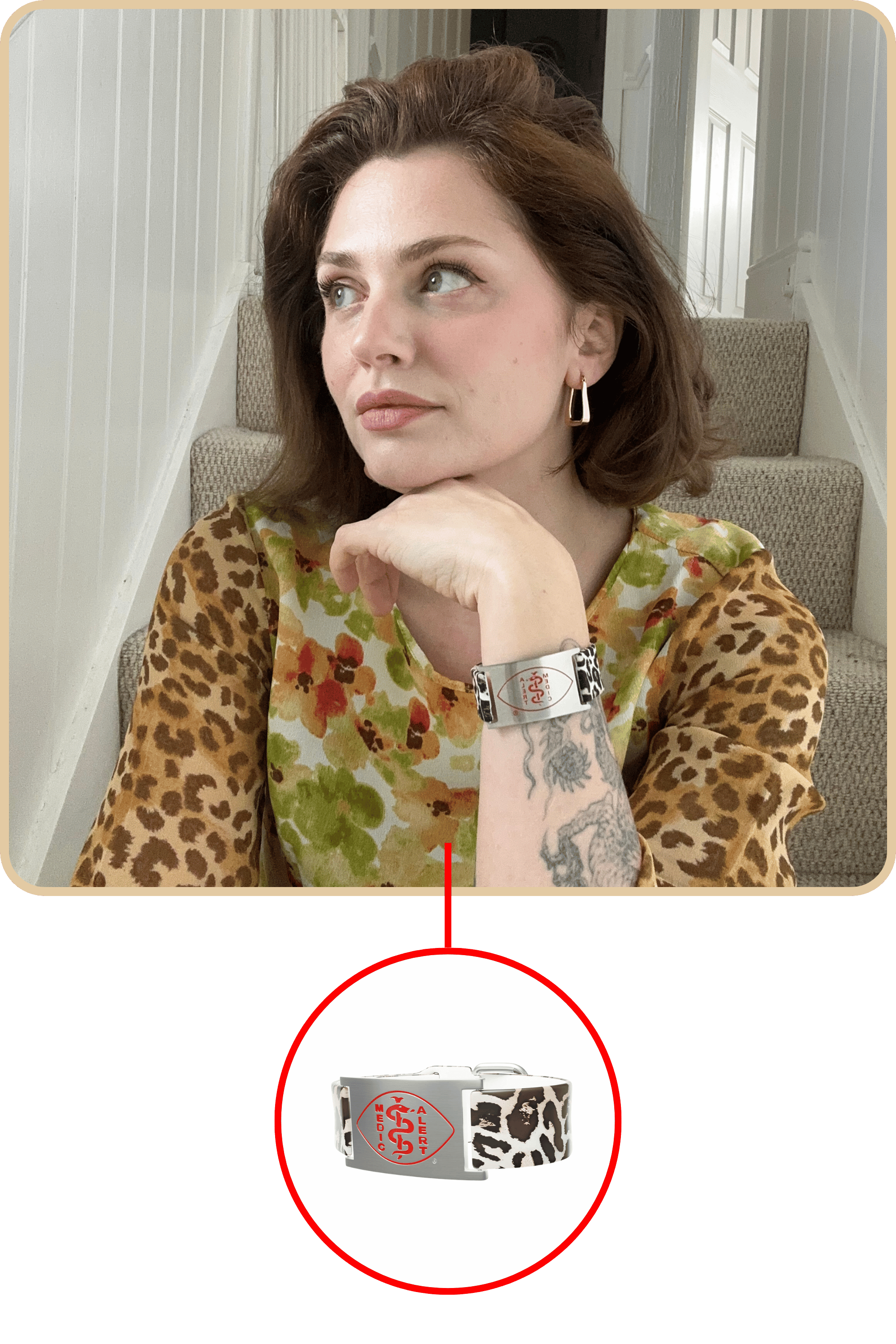 Picture of Jasmine wearing her medical ID