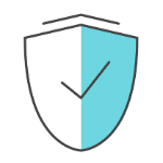 Illustration of a shield with a check inside