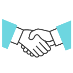 Illustration of two people shaking hands