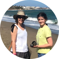 Our member Sarah & Iris Korj smiling at the beach: MedicAlert for Severe Allergies