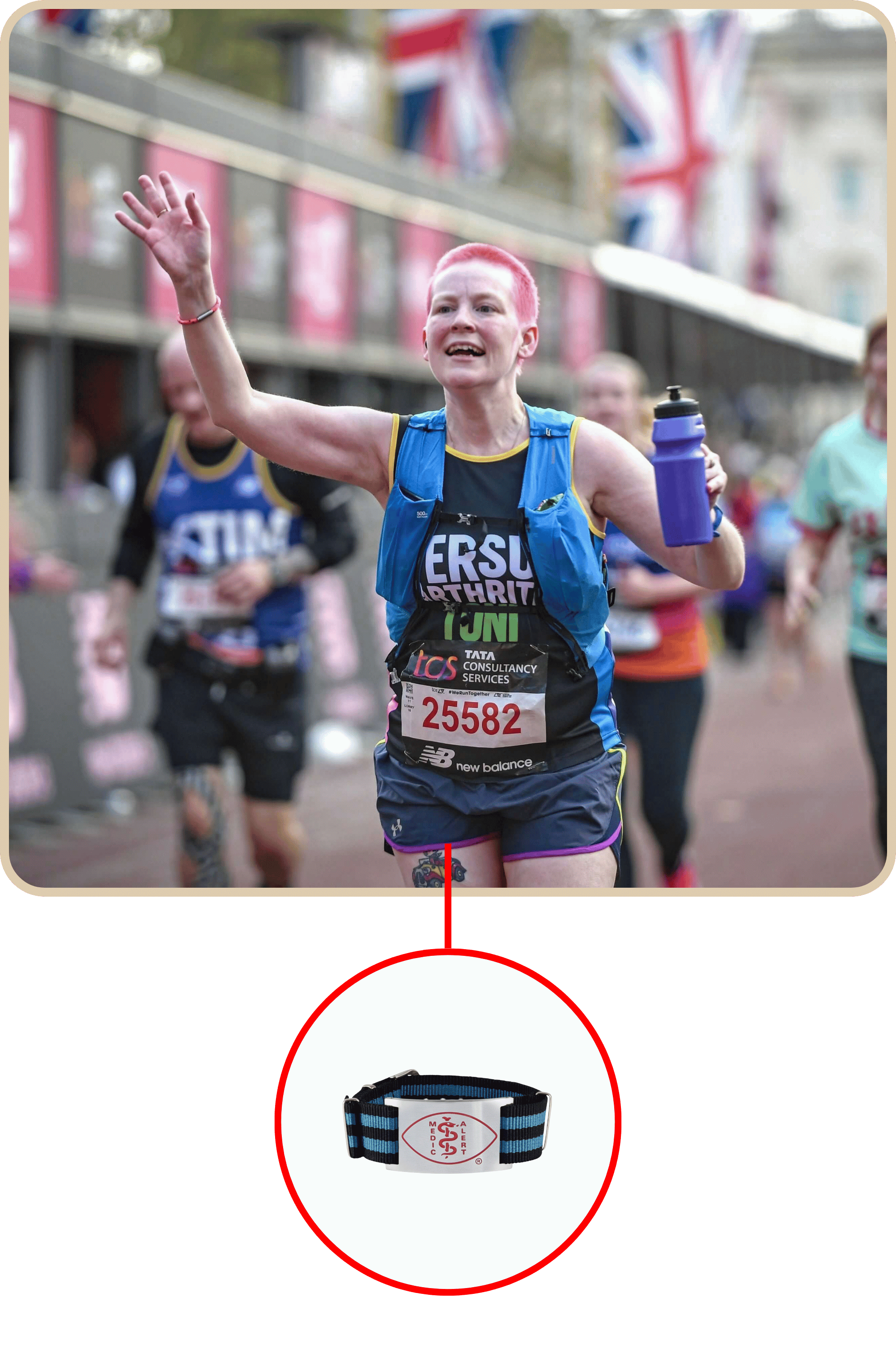 Picture of toni at the finish line of her marathon